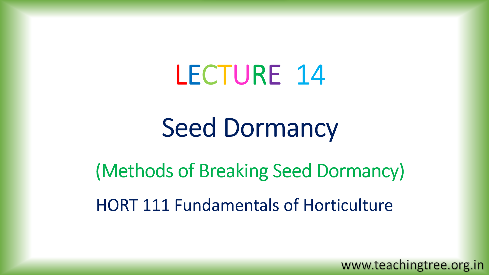 Seed Dormancy PPT