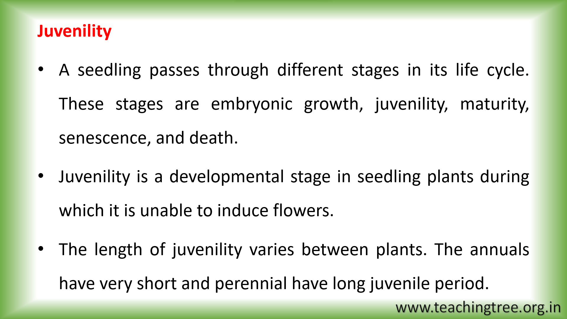 Juvenility and Flower Bud Differentiation PPT