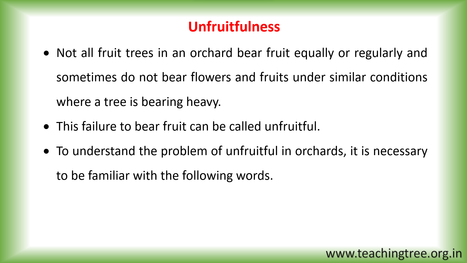 Unfruitfulness PPT